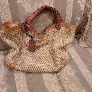 OrYANY LEATHER AND WOVEN HANDBAG GENTLY USED